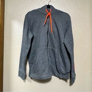 Gray Adidas Men’s Full Zip Hoodie Sweatshirt Cotton Jacket